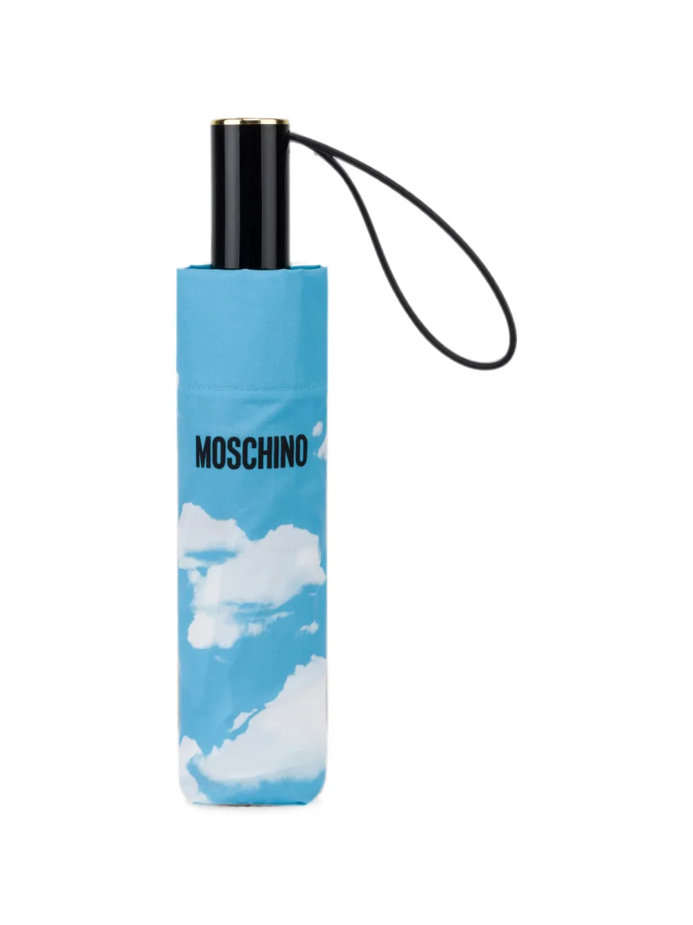 Moschino Telescopische paraplu met wolkenprint Blauw