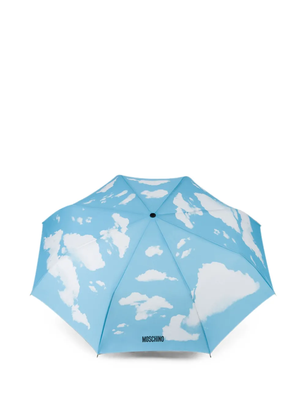 Moschino Telescopische paraplu met wolkenprint Blauw