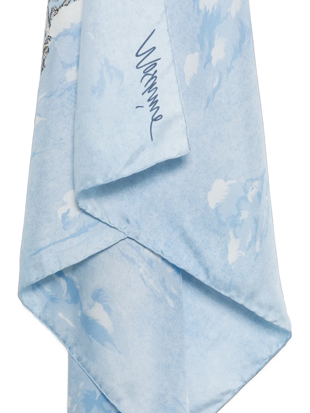 Moschino Sjaal met verfraaide scheepsprint Blauw