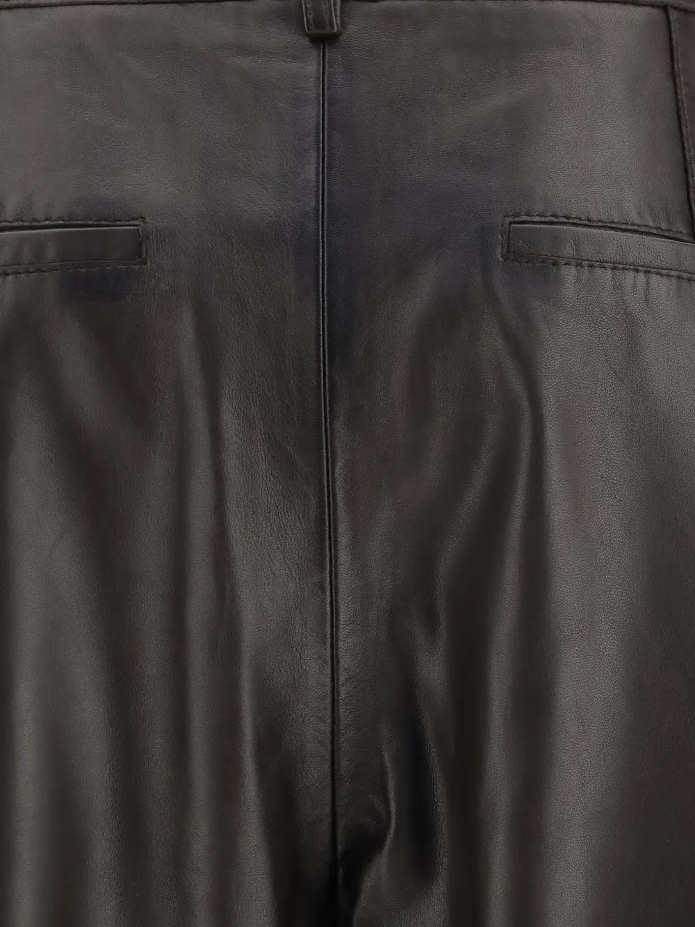 P.A.R.O.S.H. Leren broek met wijde pijpen Bruin
