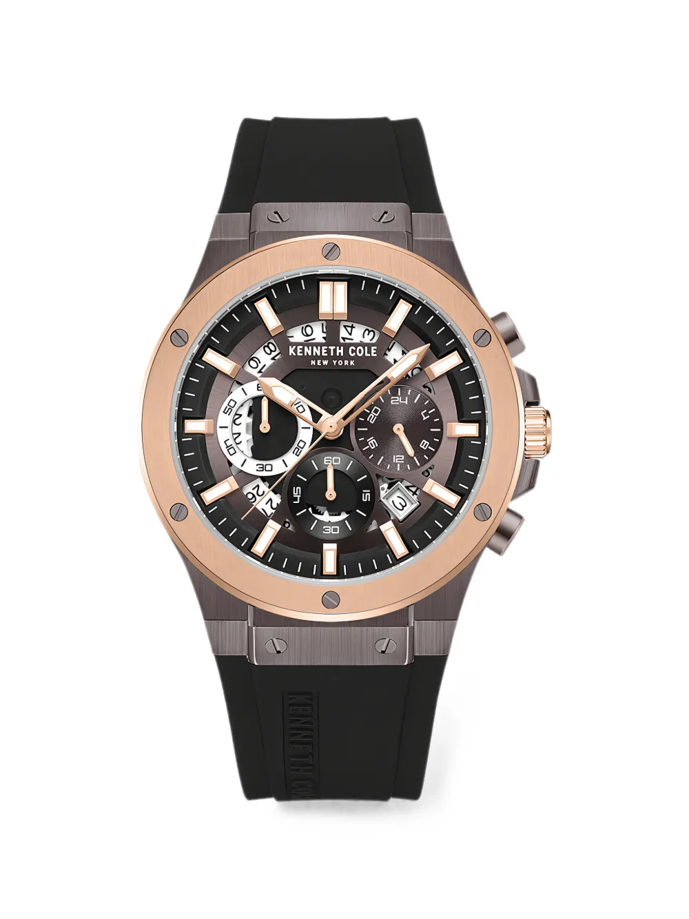 KENNETH COLE chronograph skeleton 43mm watch - Oro