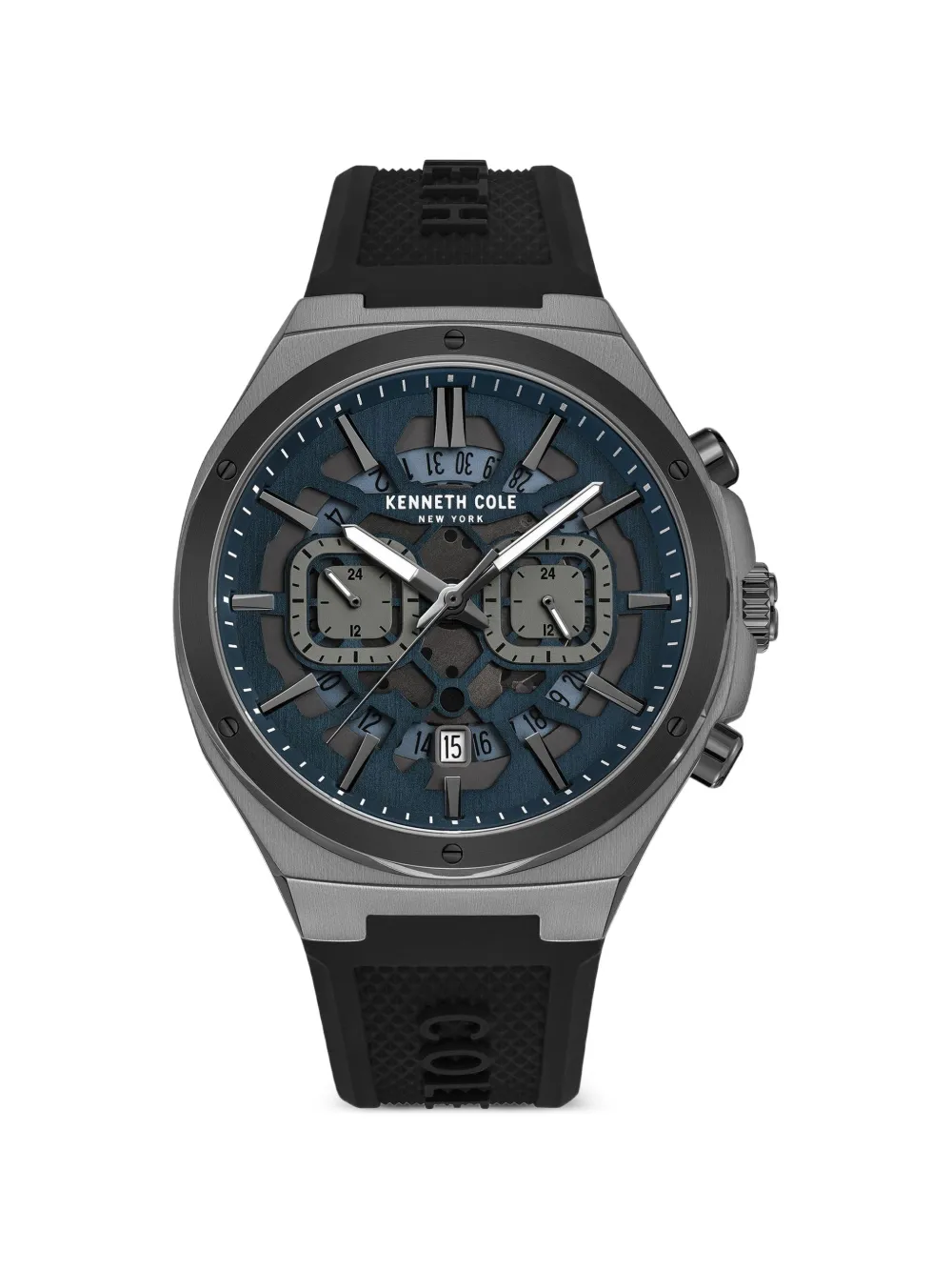 KENNETH COLE skeleton-dial 43.5mm watch - Blu