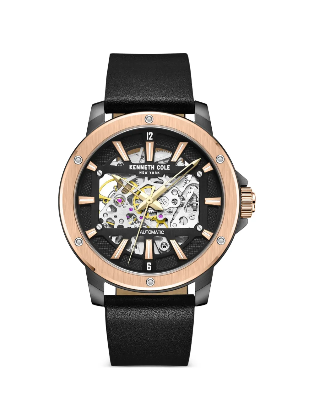 KENNETH COLE skeleton-dial 44mm watch - Nero