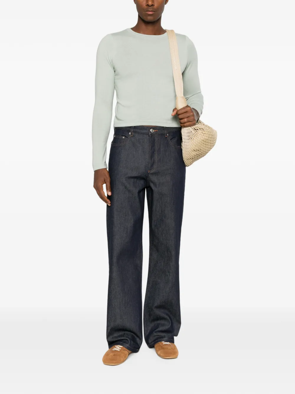 extreme cashmere N°451 Lisa T-shirt met ronde hals en lange mouwen Groen