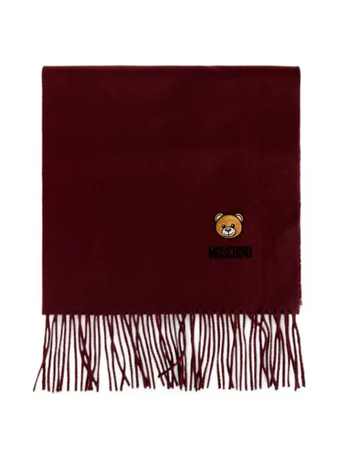 Moschino Teddy Bear fringed scarf