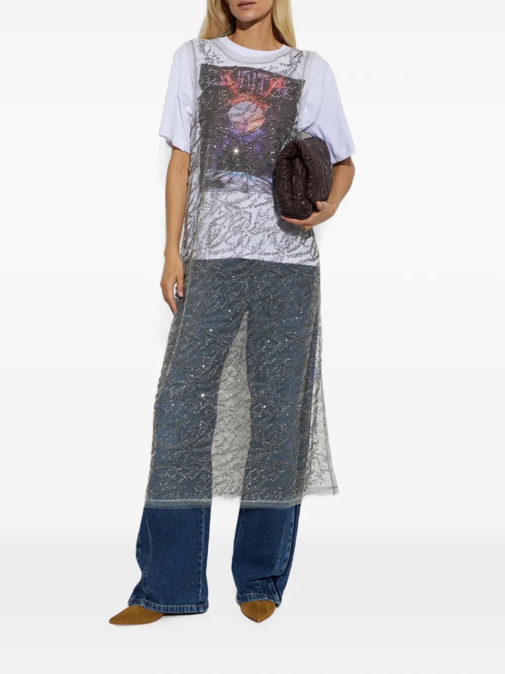 MUNTHE T-shirt met grafische print Wit