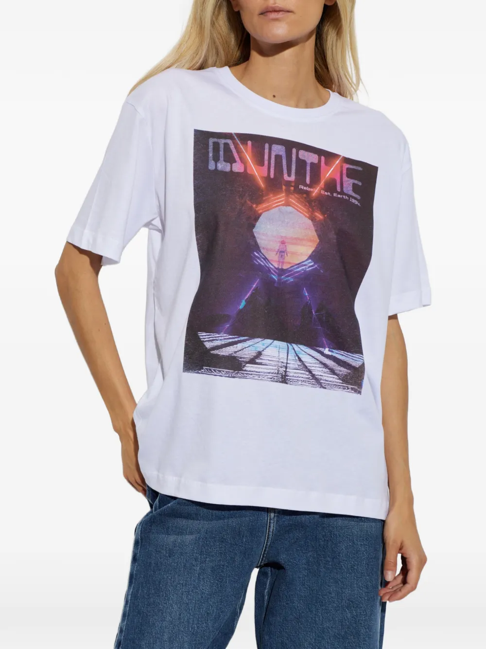 MUNTHE T-shirt met grafische print Wit