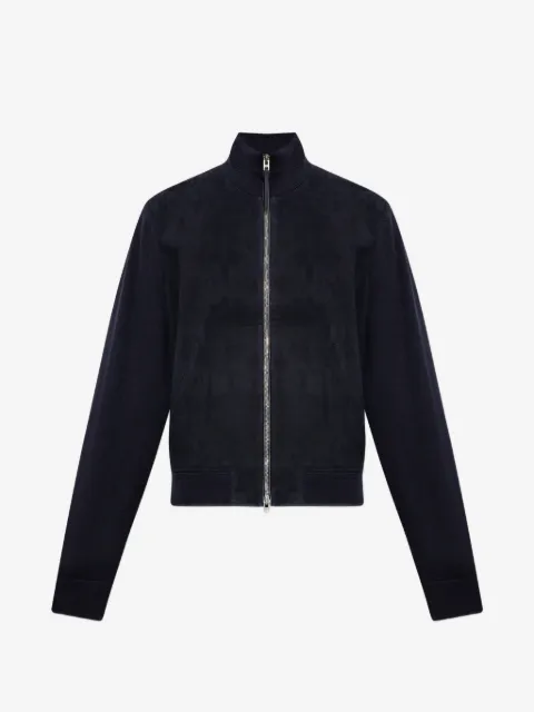 TOM FORD suede front merino full zip CARDIGAN