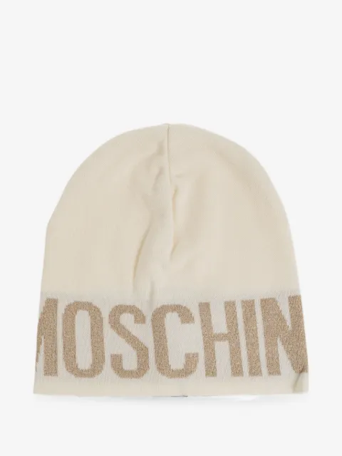 Moschino logo-intarsia beanie hat