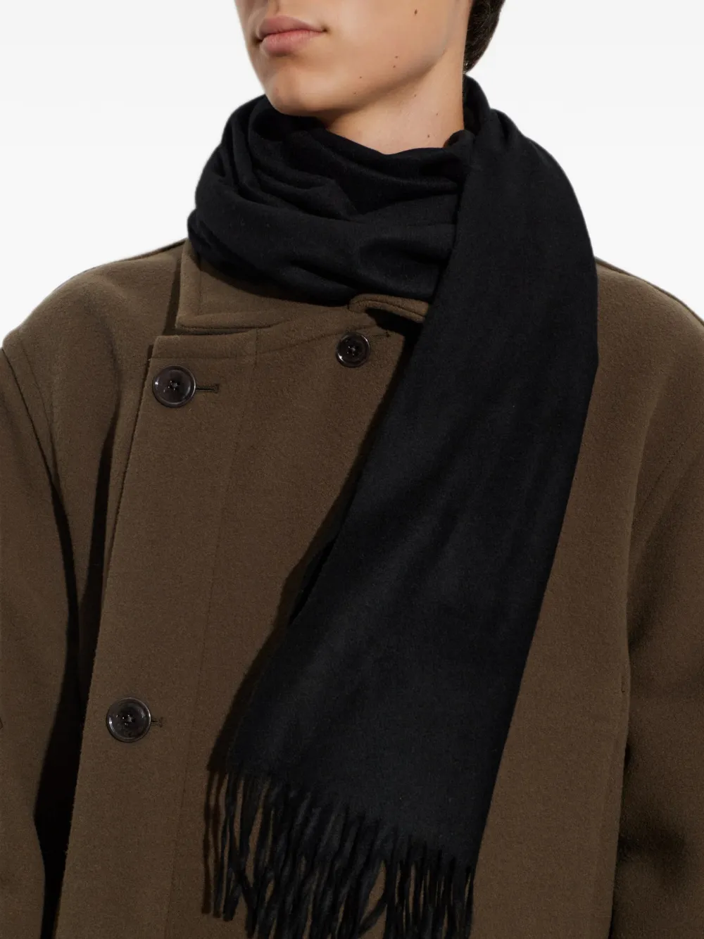 Moschino Sjaal met logopatch Zwart