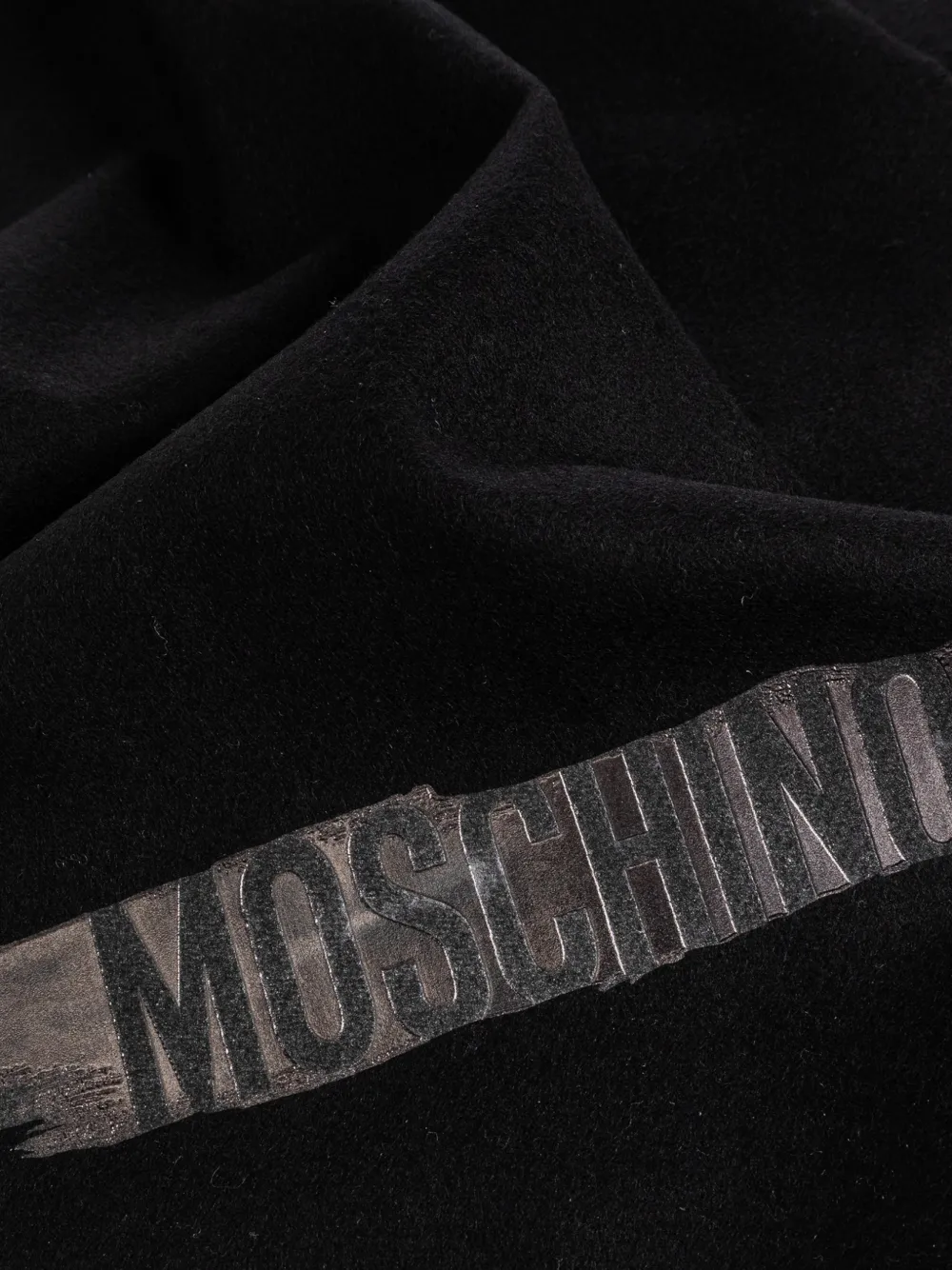 Moschino Sjaal met logopatch Zwart