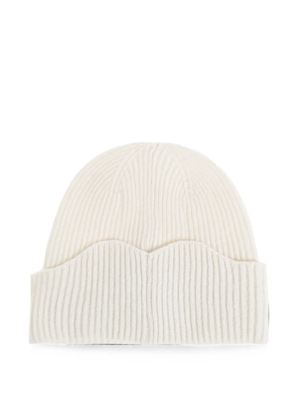 Moschino Ribgebreide muts met intarsia-logo Beige