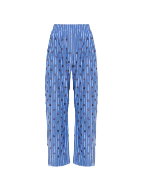 MUNTHE Viologen bead-embellished striped trousers