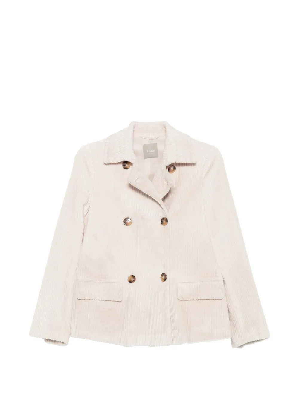 Kiltie double-breasted corduroy blazer - Nude
