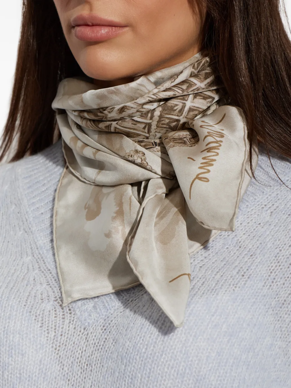Moschino Zijden sjaal Beige