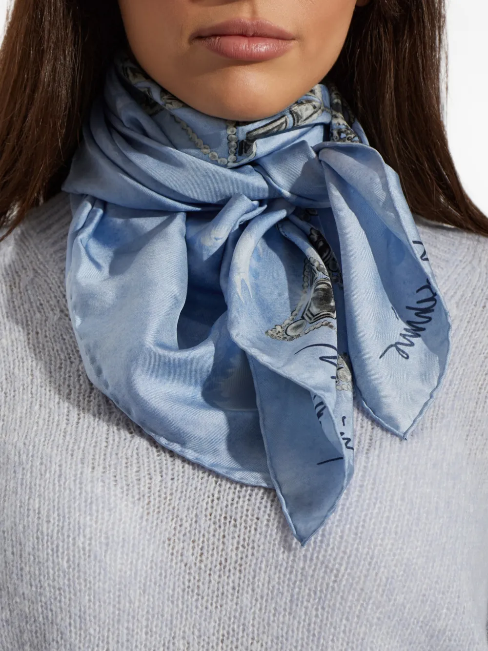 Moschino Zijden sjaal Blauw