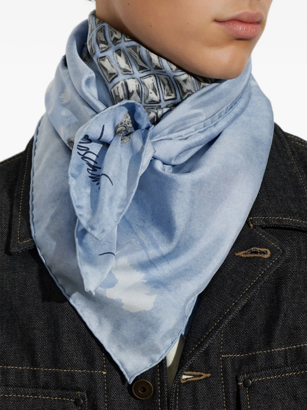 Moschino Zijden sjaal Blauw