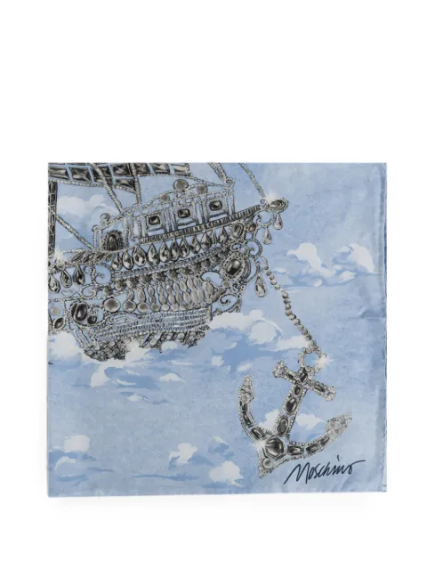 Moschino graphic-print silk scarf