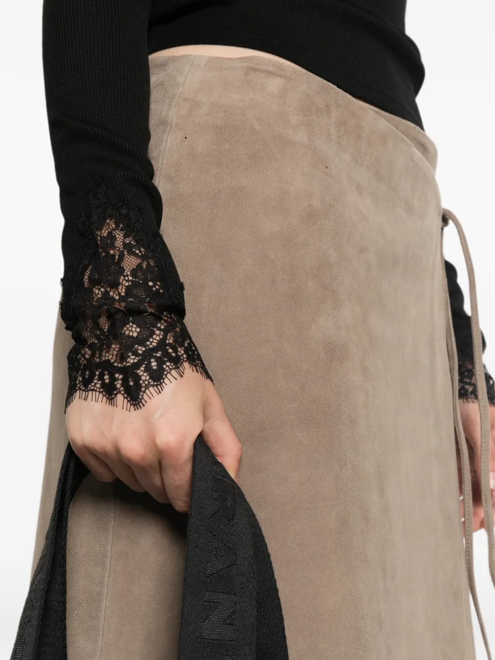 Dorothee Schumacher T-shirt met kanten afwerking en lange mouwen Zwart