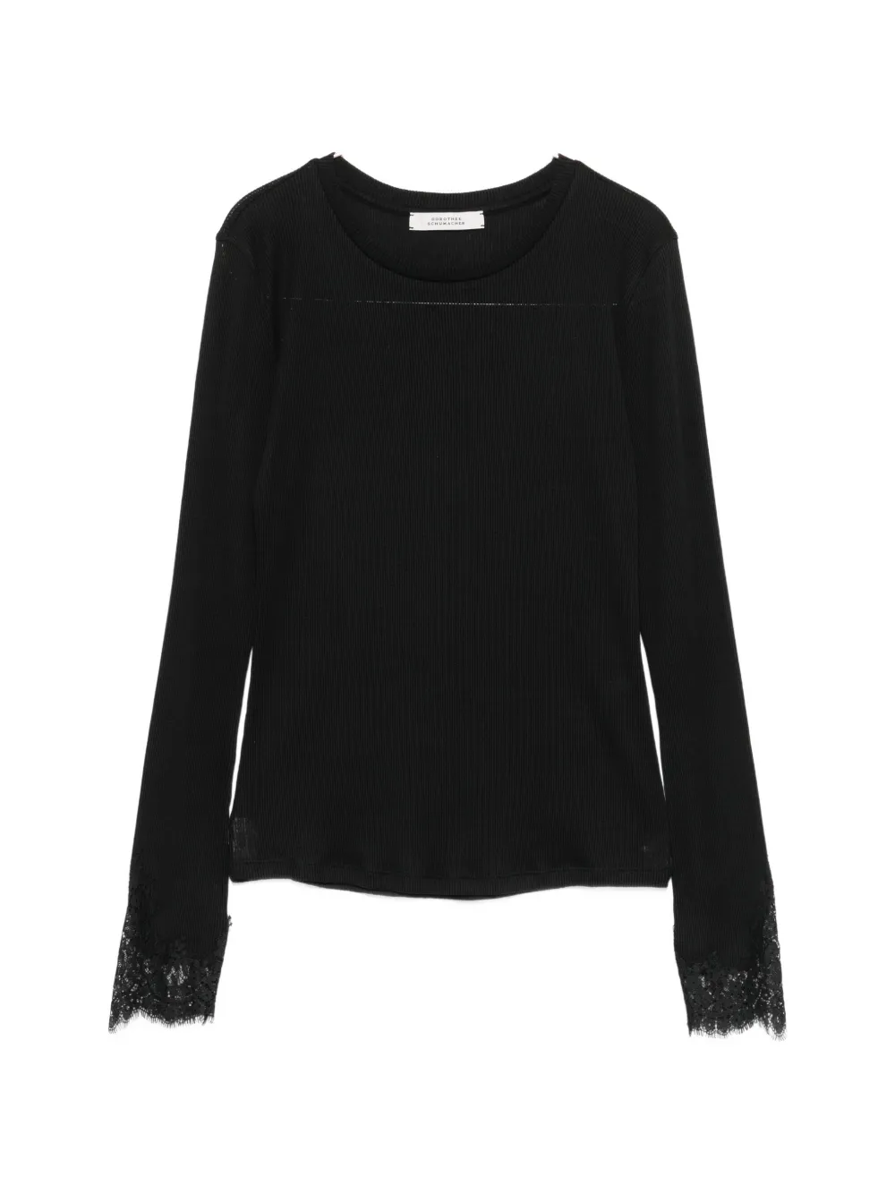 Dorothee Schumacher lace-trim long-sleeve T-shirt - Schwarz