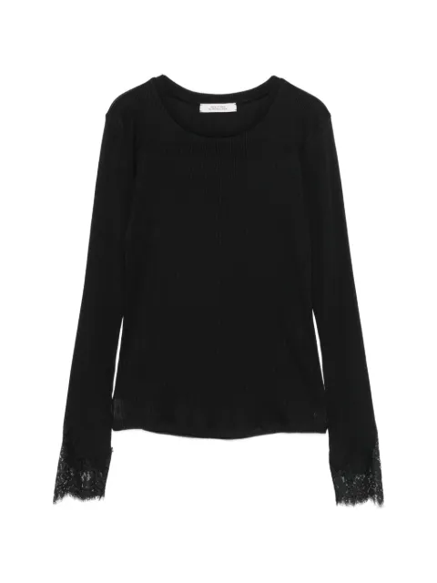 Dorothee Schumacher langærmet T-shirt med blondekant