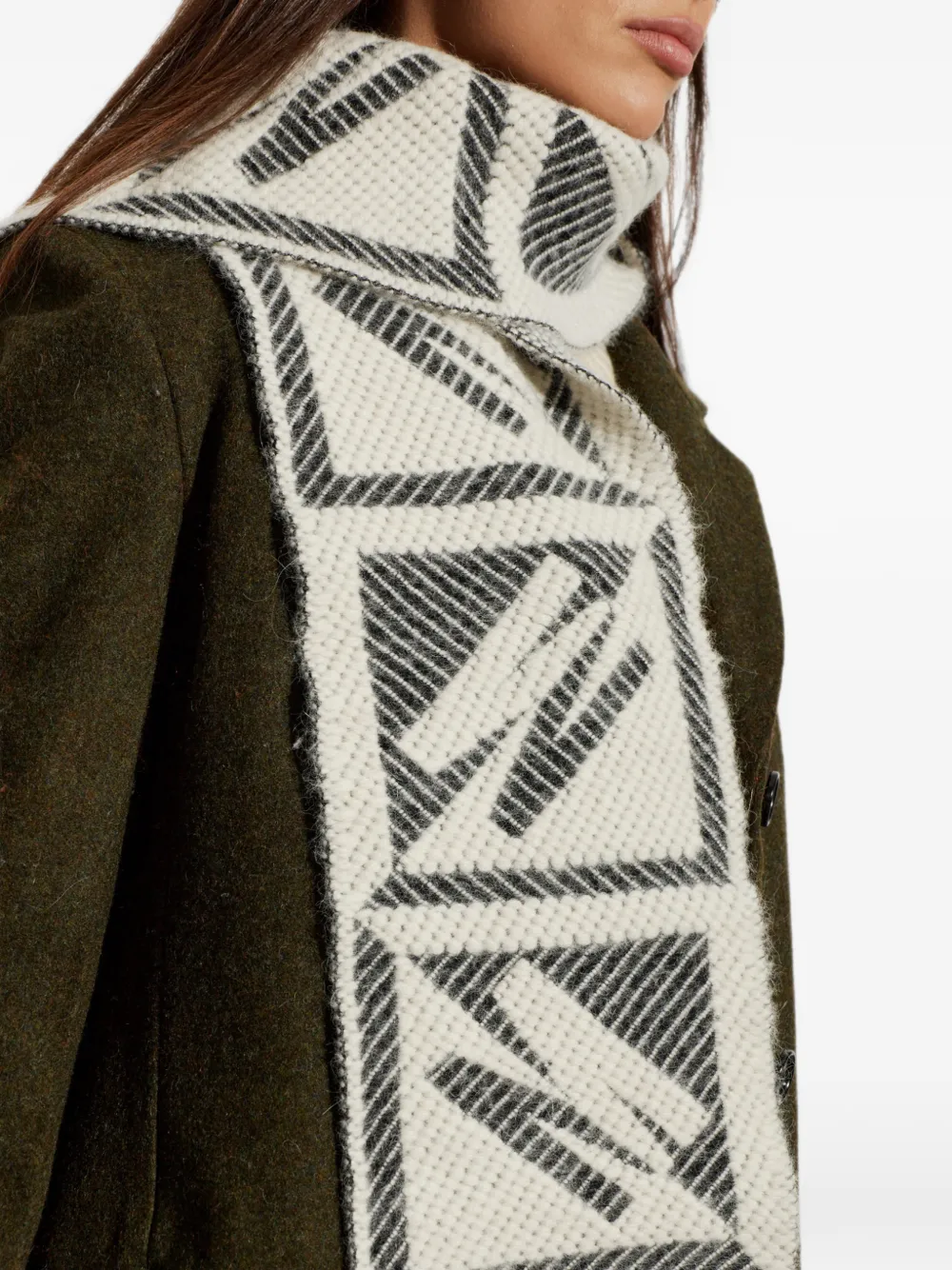 Moschino Sjaal met geometrisch patroon en logopatch Beige