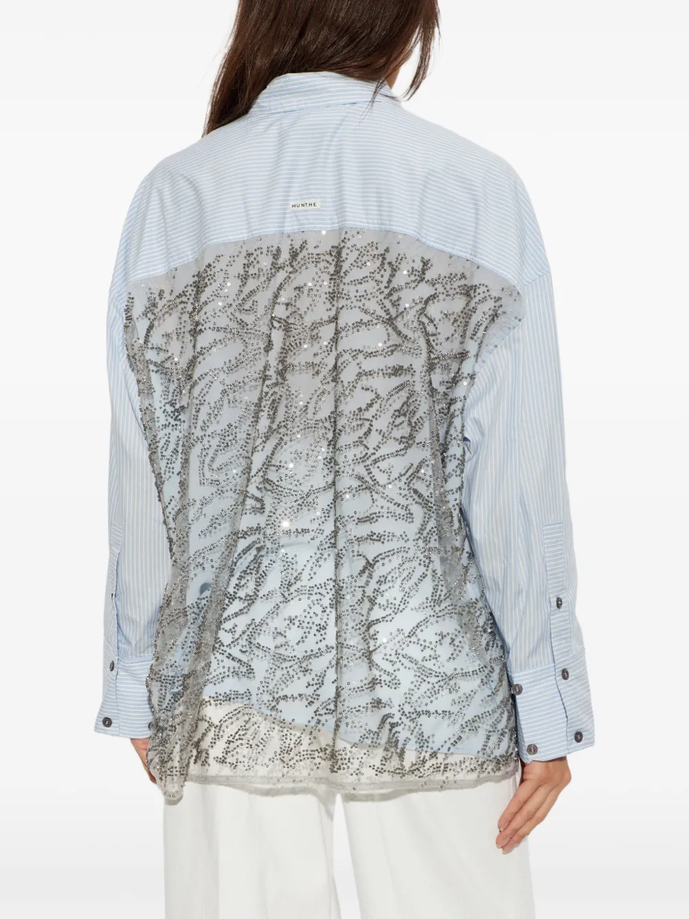 MUNTHE Sweater met pailletten Blauw
