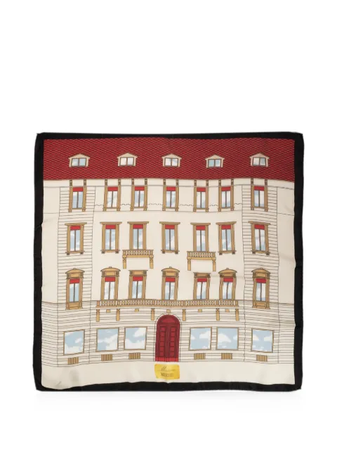 Moschino architectural-print silk scarf
