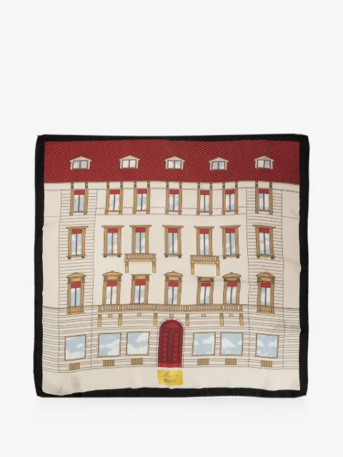 Moschino architectural-print silk scarf