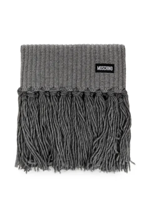 Moschino ribbed-knit fringed scarf