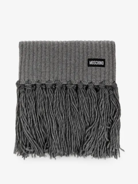 Moschino ribbed-knit fringed scarf