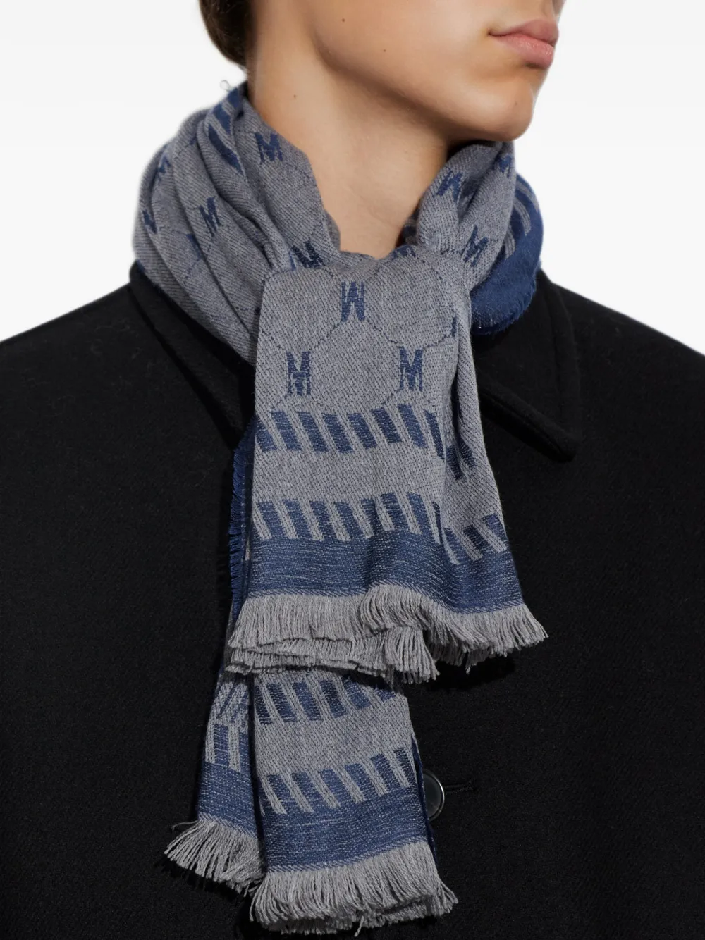 Moschino Sjaal met monogramprint Blauw