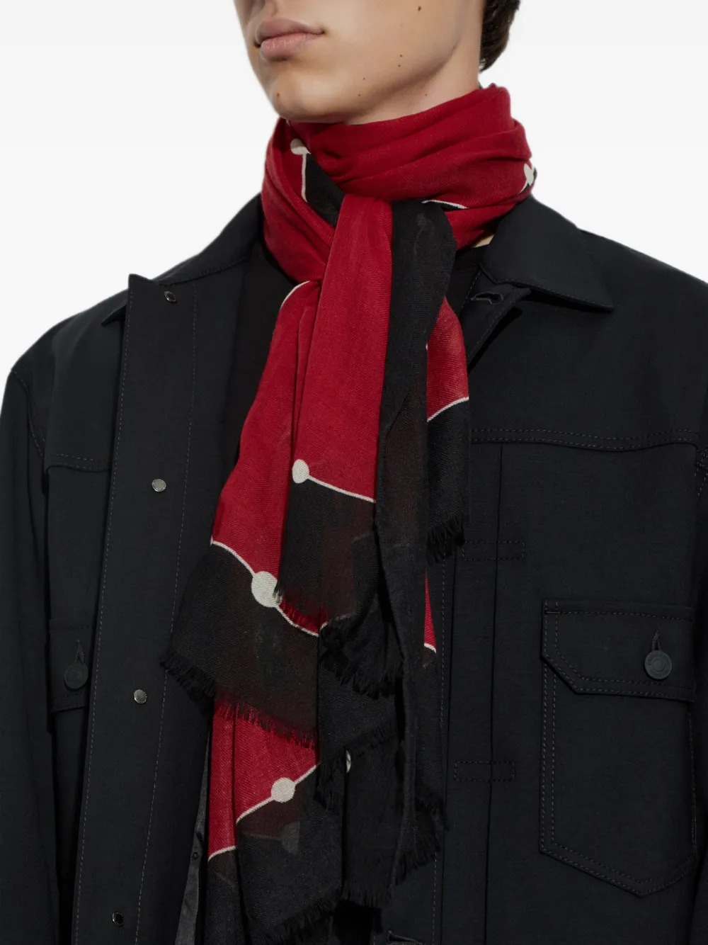 Moschino Teddy Bear sjaal met logo Rood