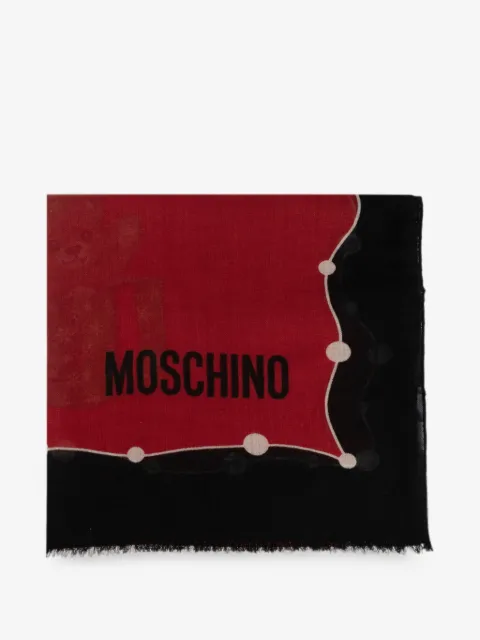 Moschino Teddy Bear logo scarf