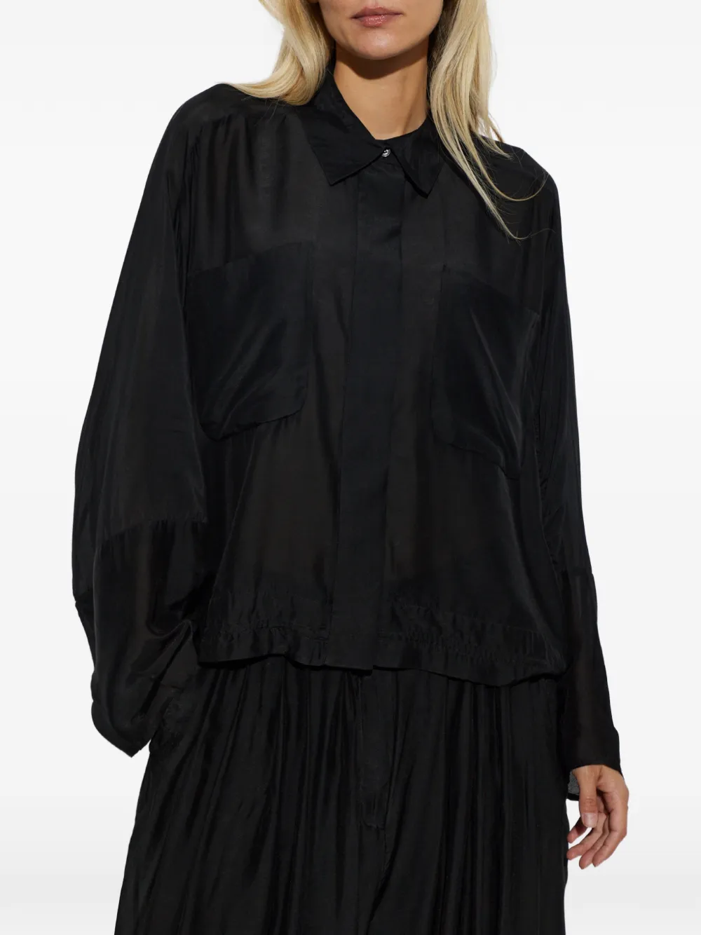 MUNTHE Vigil blouse met zakdetail Zwart