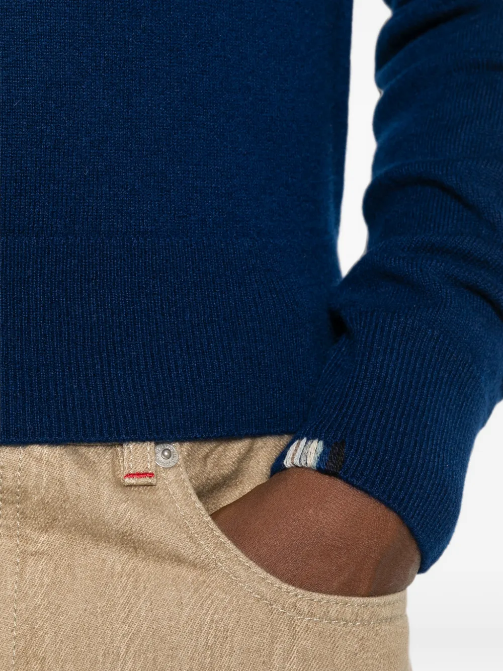 extreme cashmere March trui met hoge hals en lange mouwen Blauw