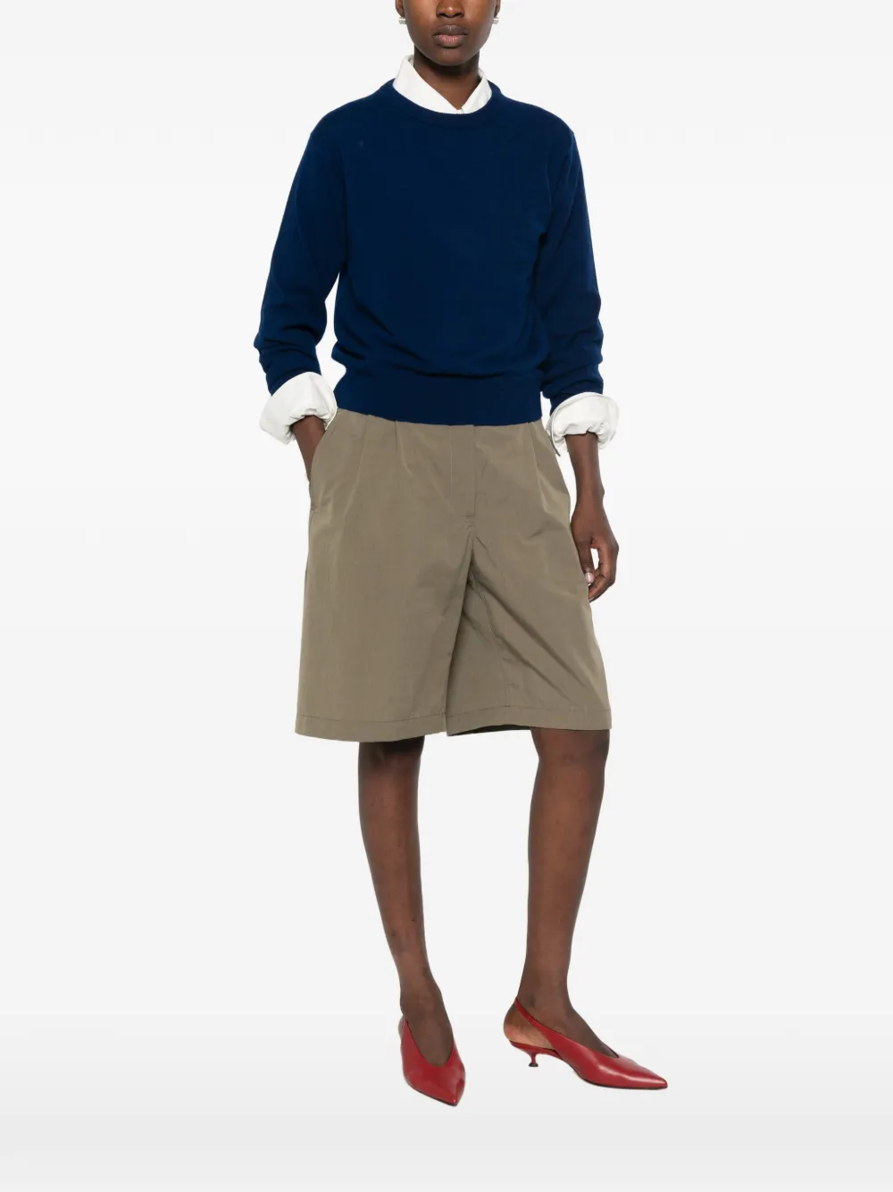 extreme cashmere March trui met hoge hals en lange mouwen Blauw