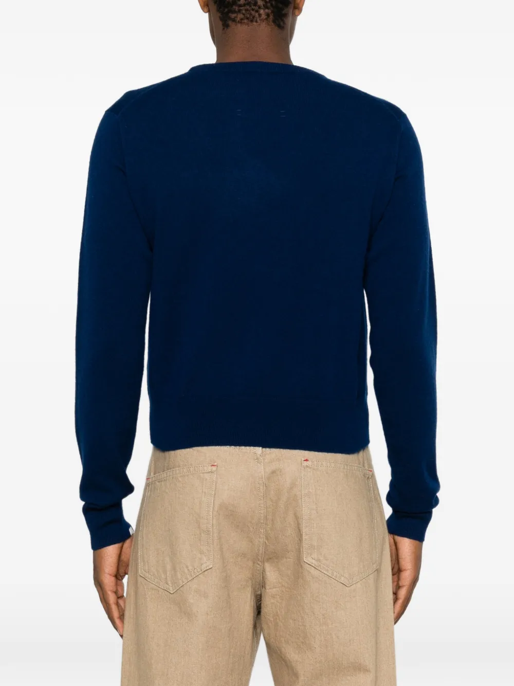 extreme cashmere March trui met hoge hals en lange mouwen Blauw