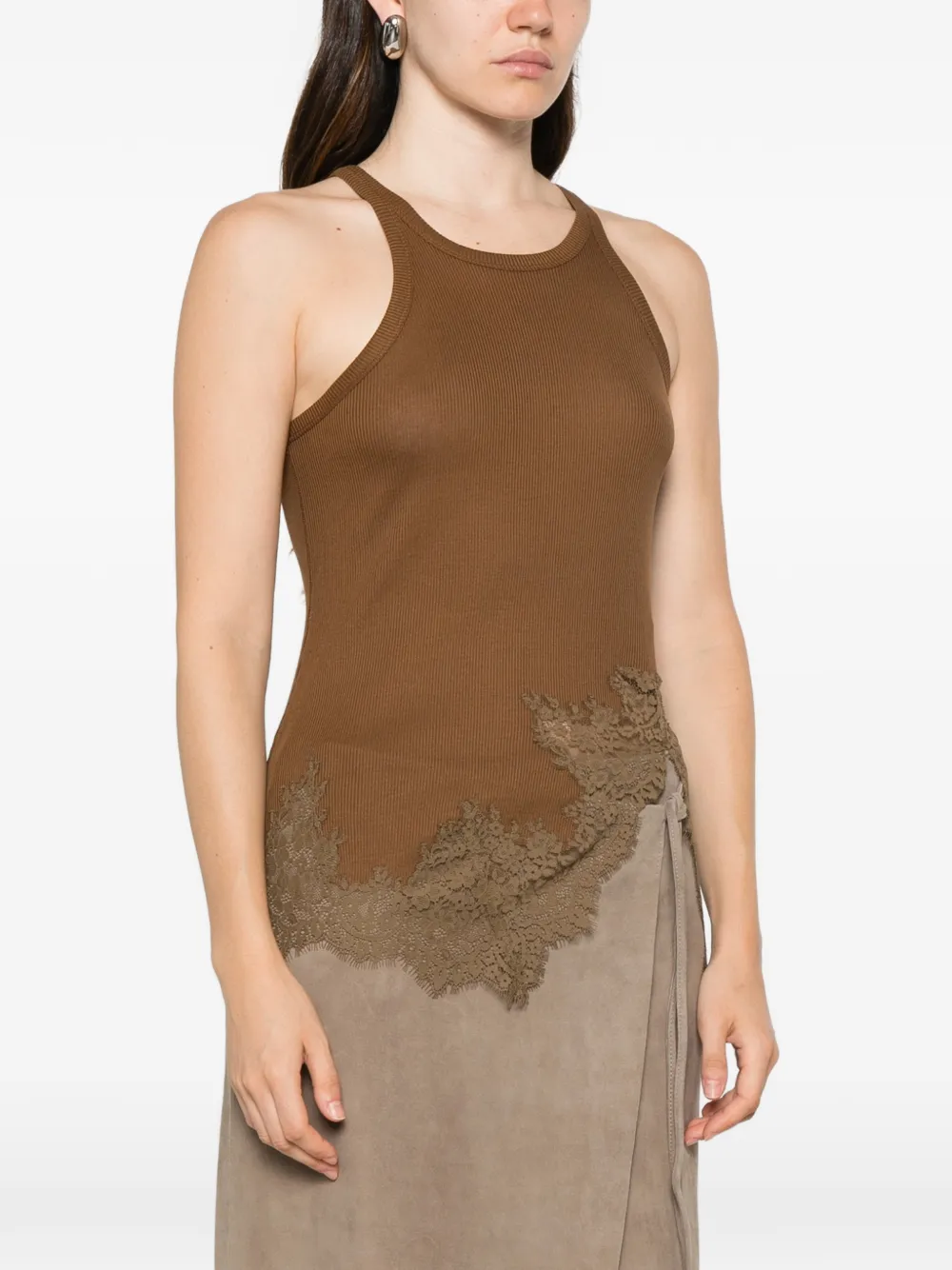 Dorothee Schumacher Top met kant Bruin