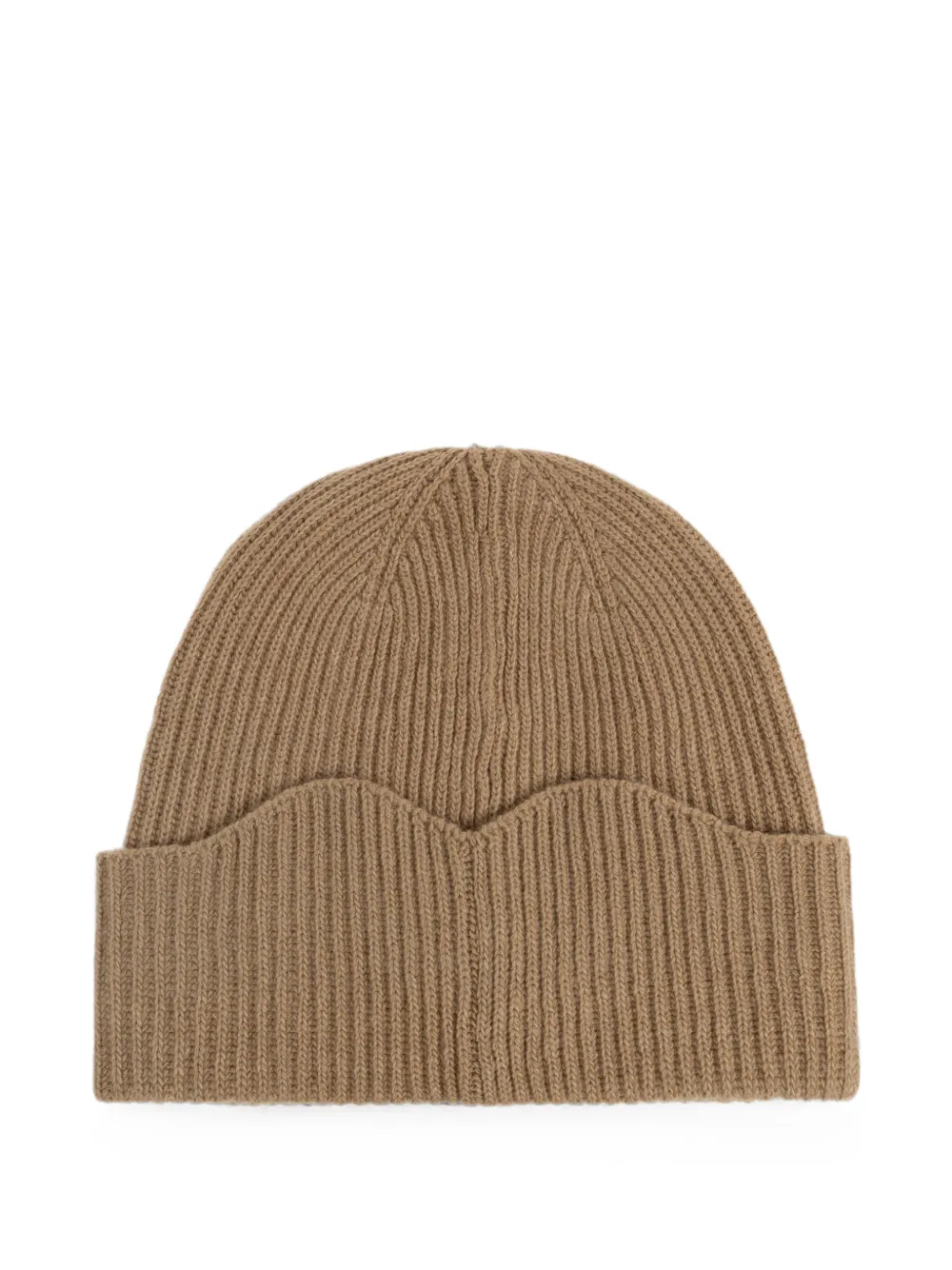 Moschino Ribgebreide muts met intarsia-logo Bruin