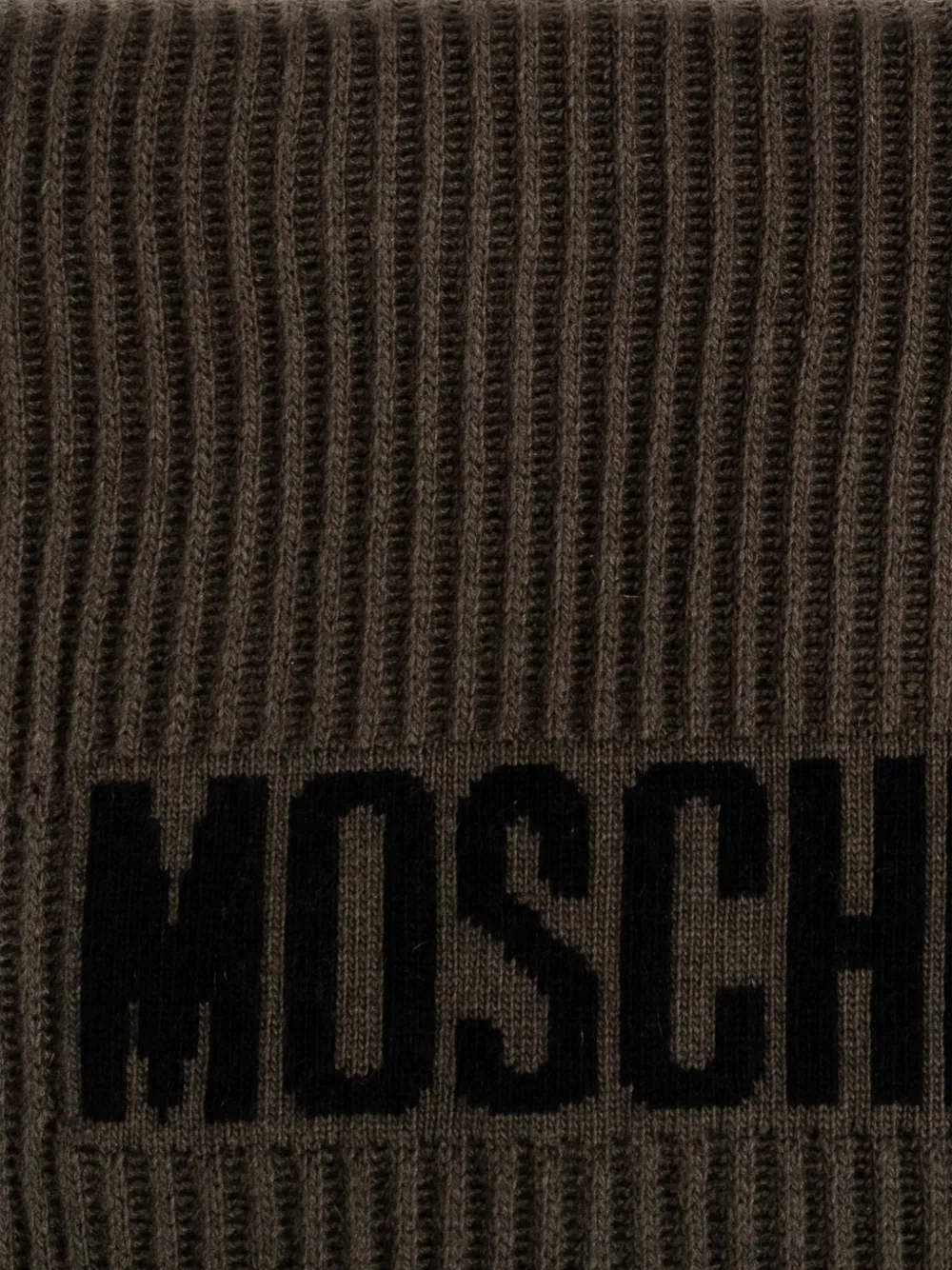 Moschino Ribgebreide sjaal met logo-intarsia Groen