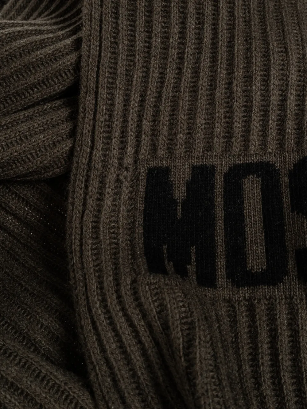 Moschino Ribgebreide sjaal met logo-intarsia Groen