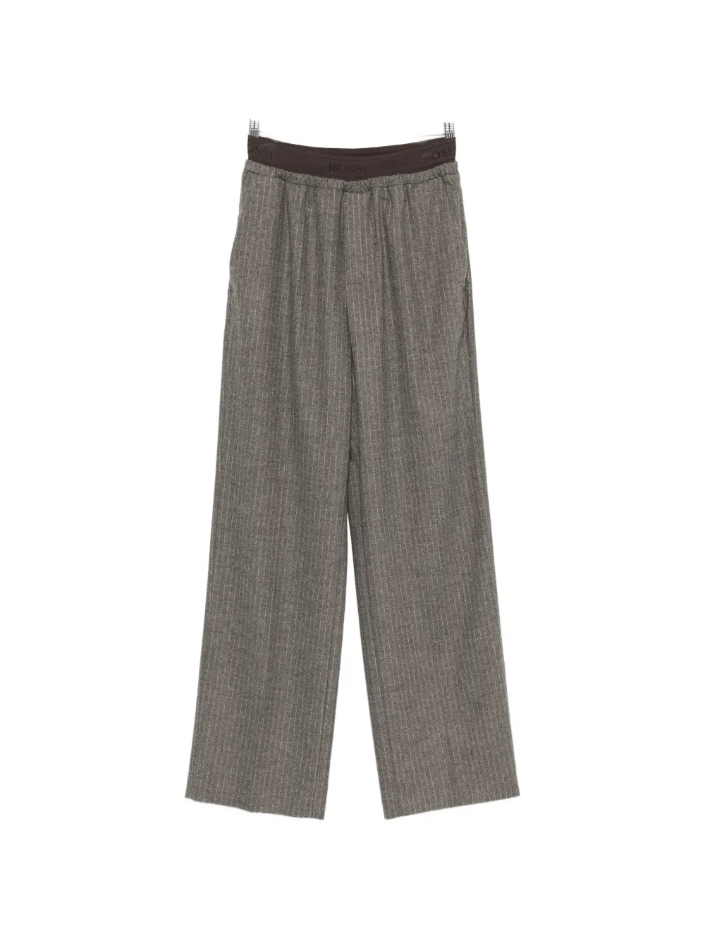 ROSSI Ellor pinstripe-pattern logo-waistband track pants - Grigio