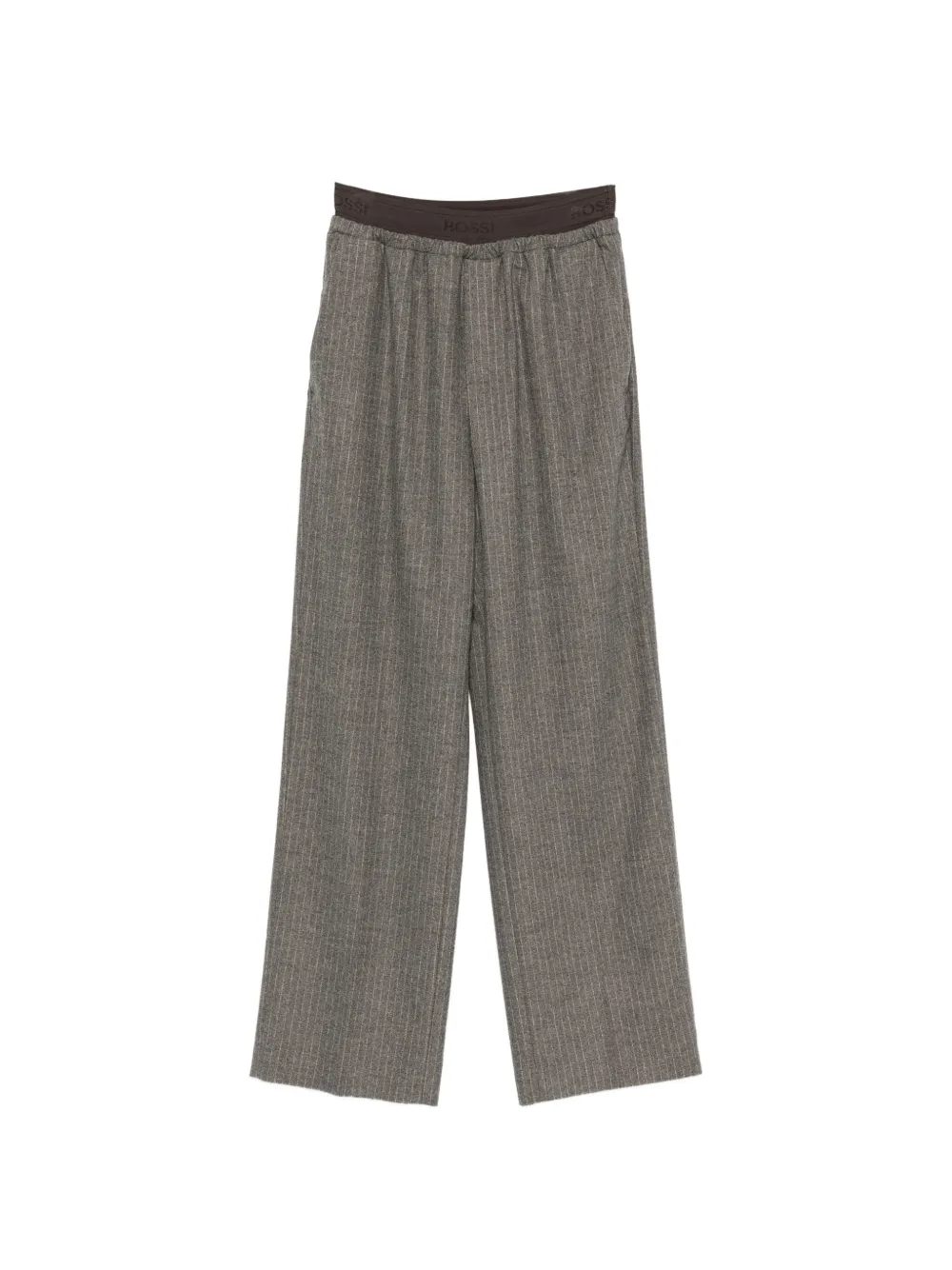 ROSSI Ellor pinstripe-pattern logo-waistband track pants - Grigio