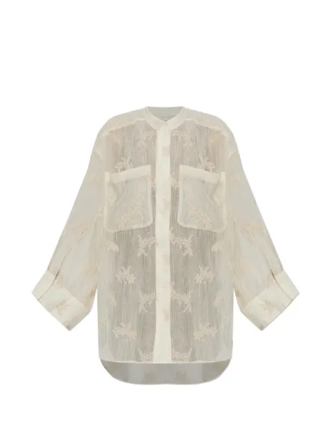 MUNTHE Fortunato embroidered sheer shirt