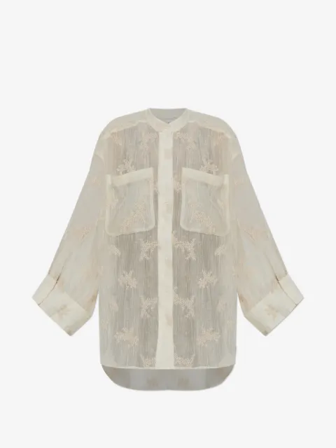 MUNTHE Fortunato embroidered sheer shirt