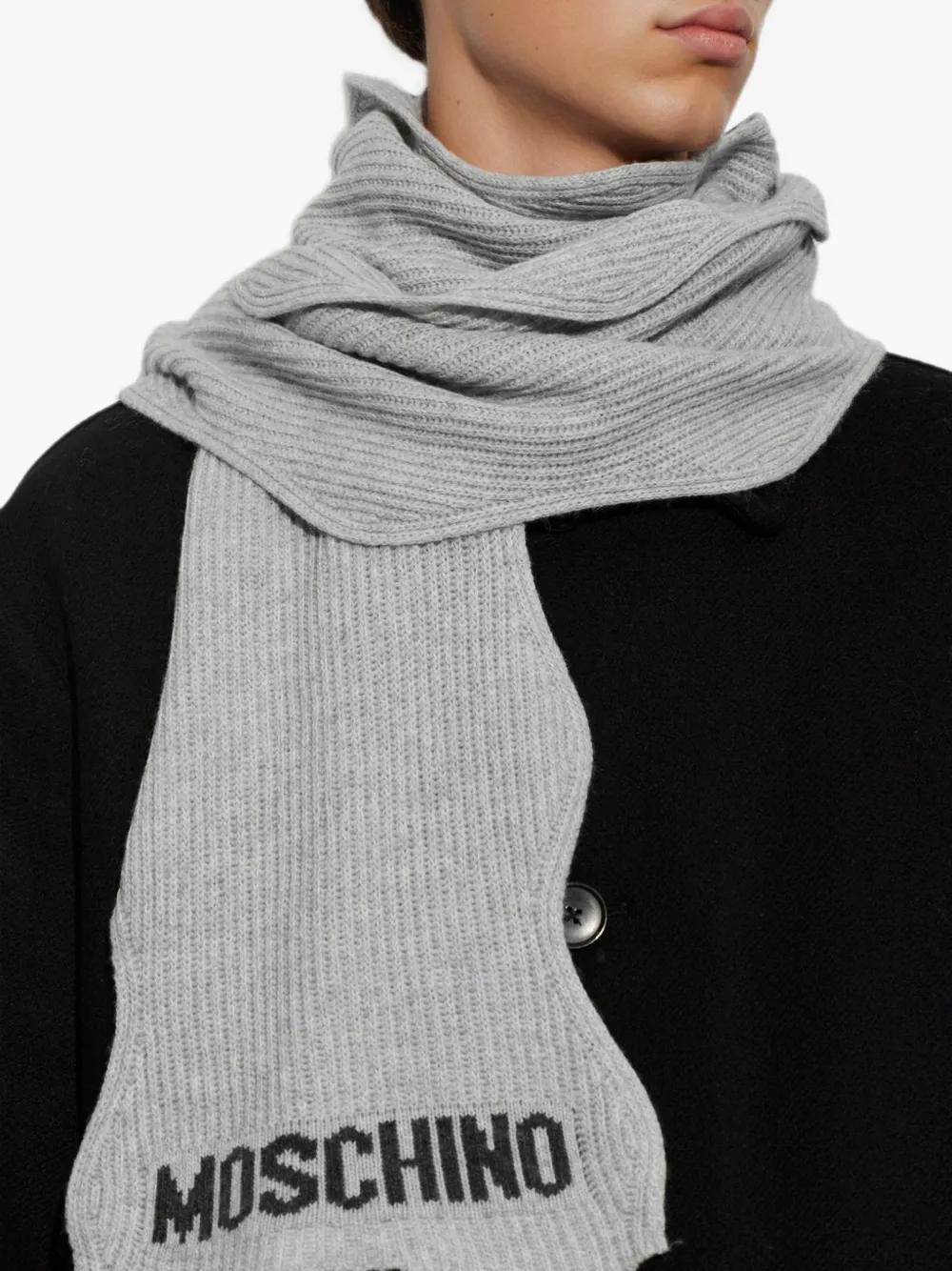 Moschino Geribbelde sjaal Grijs
