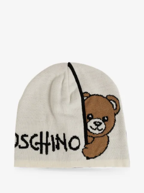 Moschino Teddy Bear logo-intarsia beanie hat