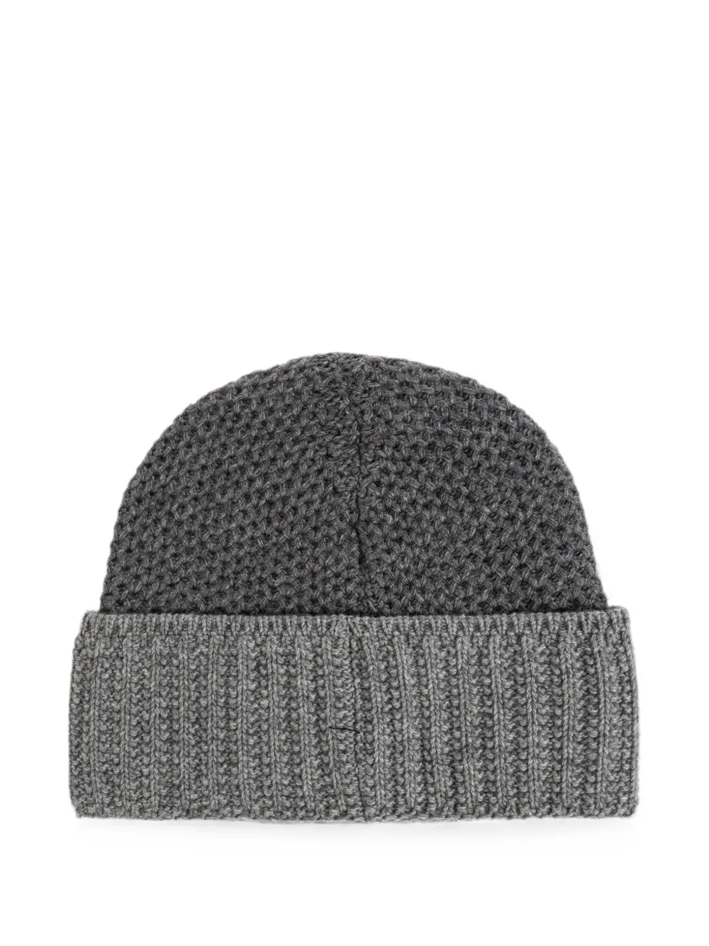 Moschino Wafelgebreide muts met logopatch Grijs