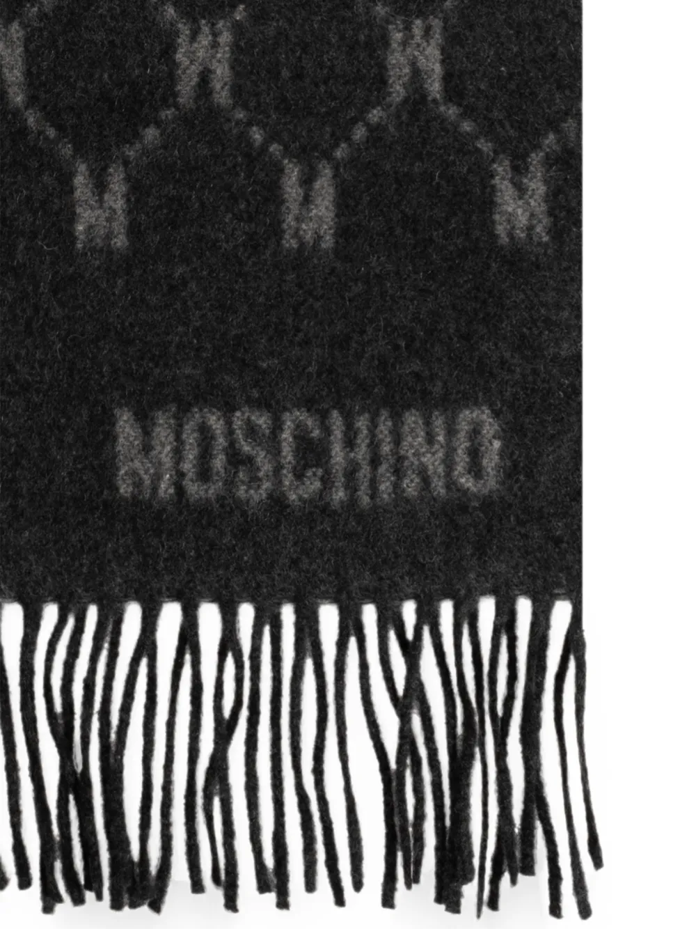 Moschino Kasjmier sjaal met monogram Zwart